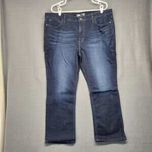 Lee Jeans Women 20P Blue Regular Fit Mid Rise Straight Leg Cotton Blend Stretch